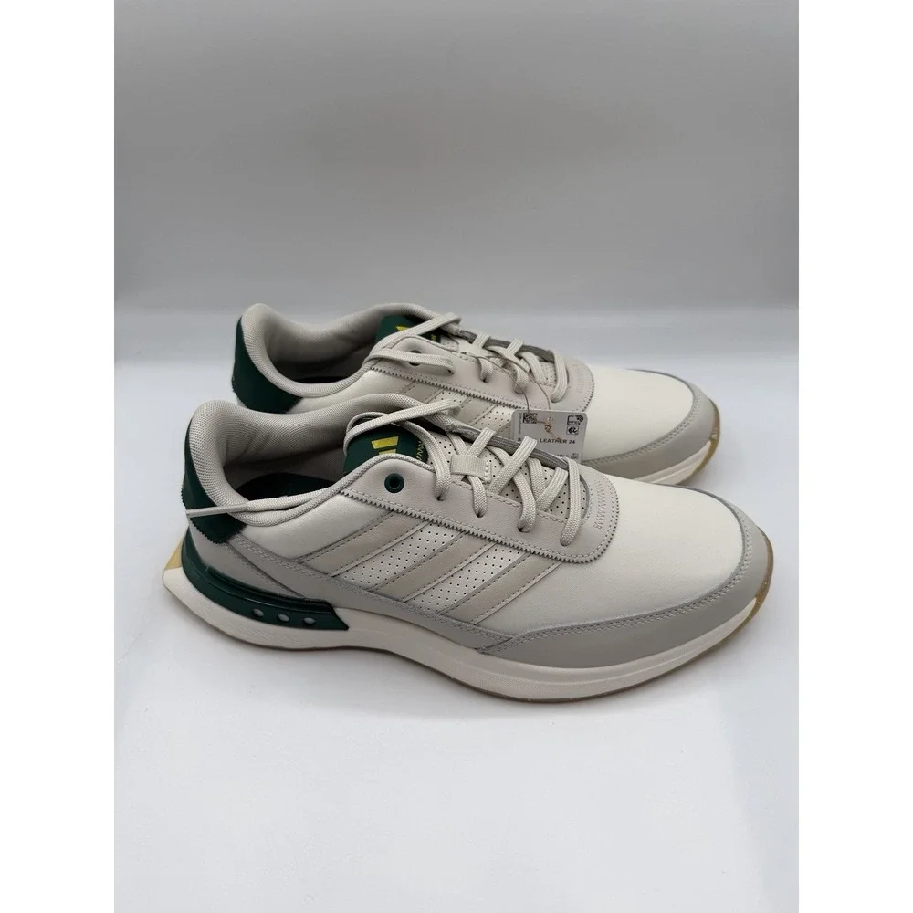 Adidas S2G SL Leather 24 Spikeless Golf Shoes,Men's 10,EU 44,Off White/Grn, NWOB